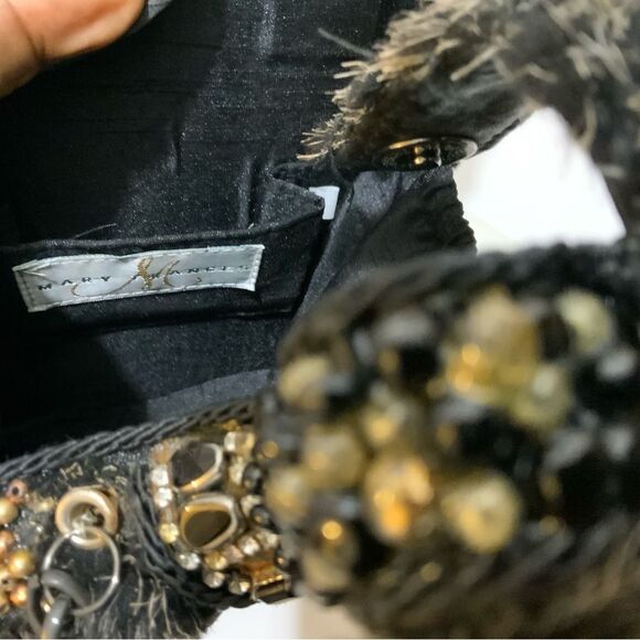 MARY FRANCES Beaded Cat Purse handbag with chain strap - Picture 14 of 16